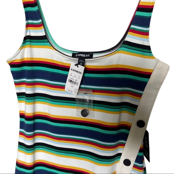 NWT Express side button tank striped midi dress. - Picture 2 of 8